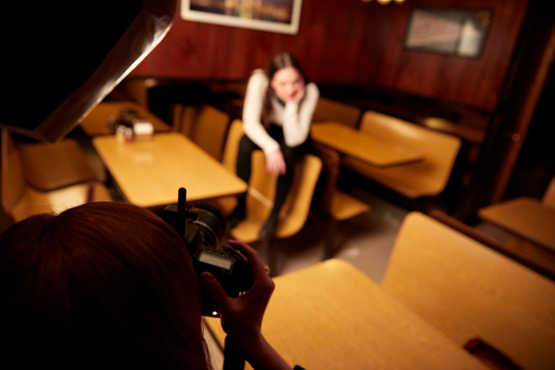 Donna and Ariel work to get the perfect shot.